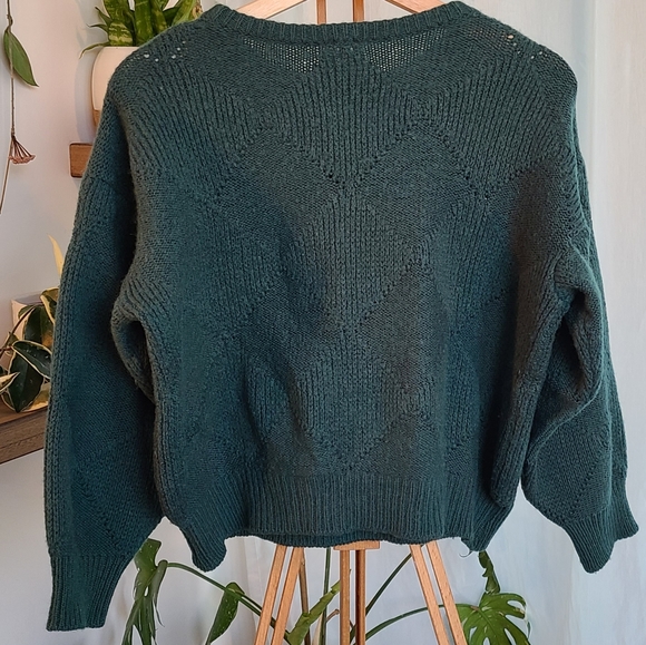 Vintage green Italian wool blend knit sweater - Picture 3 of 7